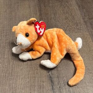 Ty Orange and White Cat Plush Toy